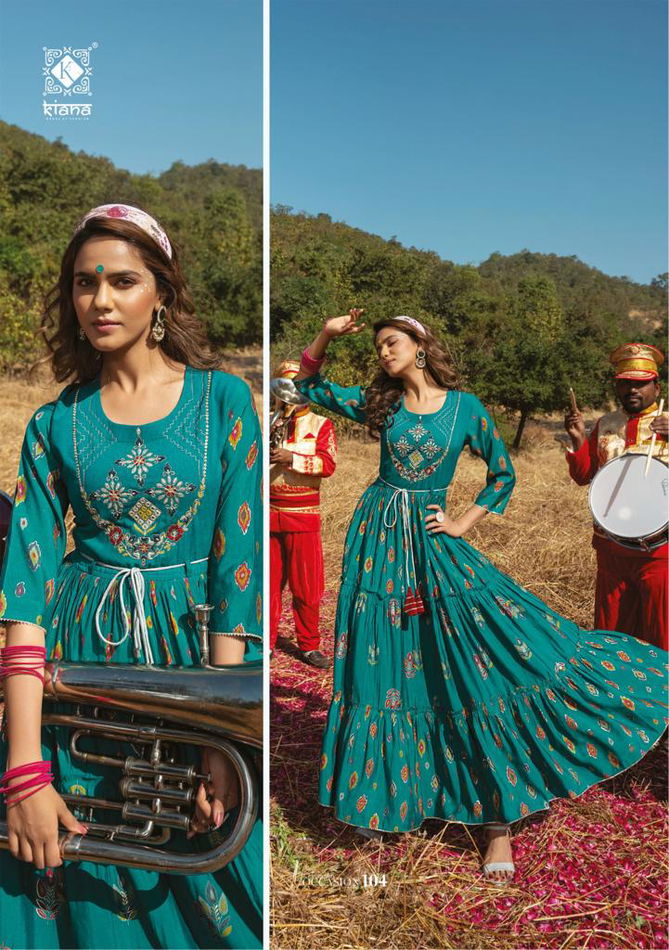 Occasion By Kiana 101-108 Anarakli Kurtis Catalog